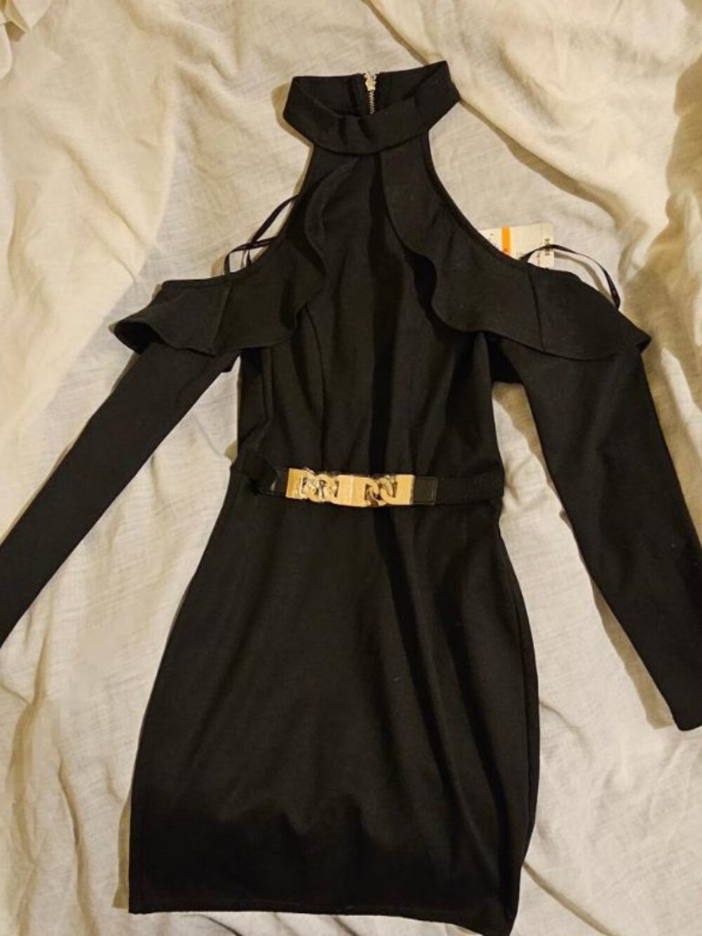 (NEW) MATERIAL GIRL BLACK BELTED DRESS